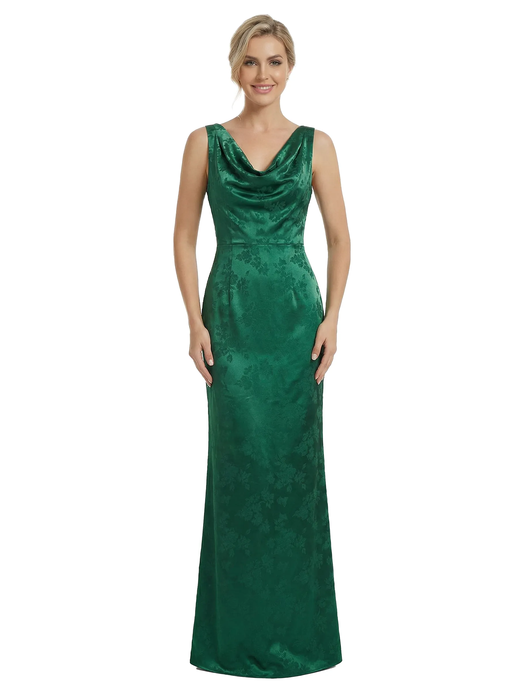 ChicSew Cowl Neck Formal Dresses For Women Elegant Jacquard Satin Spaghetti Straps Mermaid Long Formal Evening Dresses sold by ChicSew