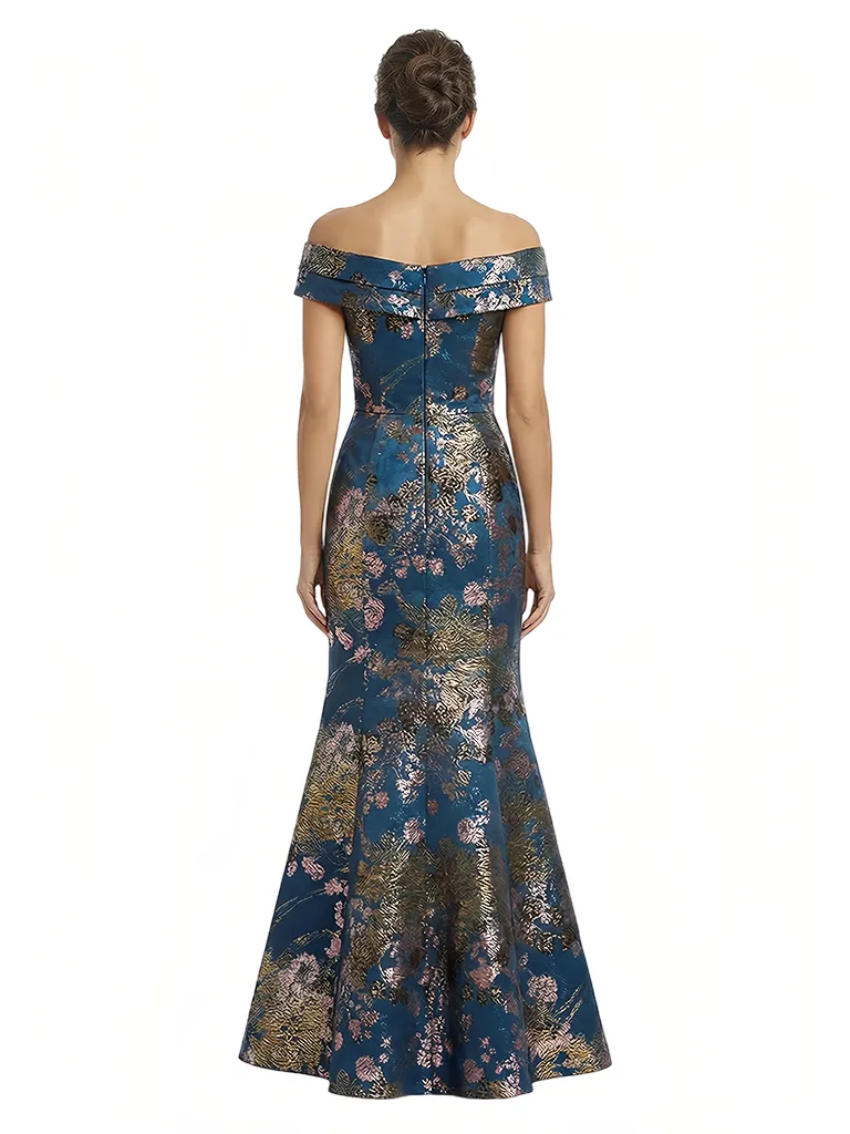 Elegant Floral Off Shoulder Mermaid Long Formal Evening Dresses sold by ChicSew product image thumbnail 2