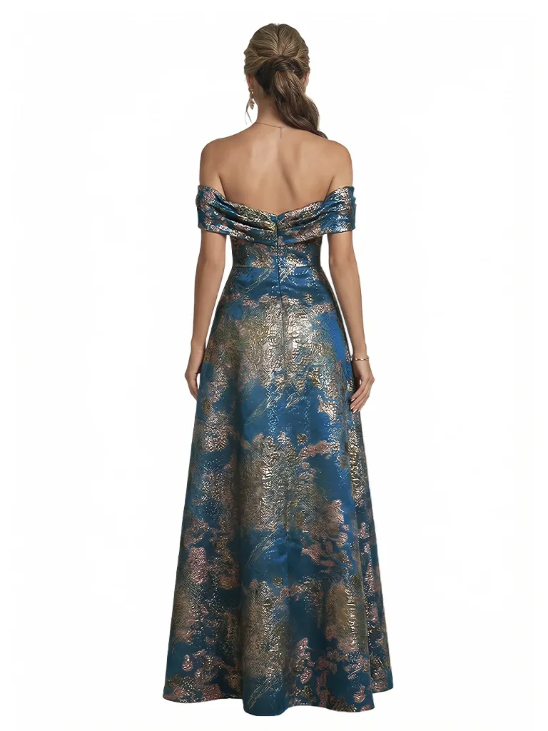 ChicSew Elegant Floral Off Shoulder A-Line Side Slit Long Formal Evening Dresses sold by ChicSew product image thumbnail 2