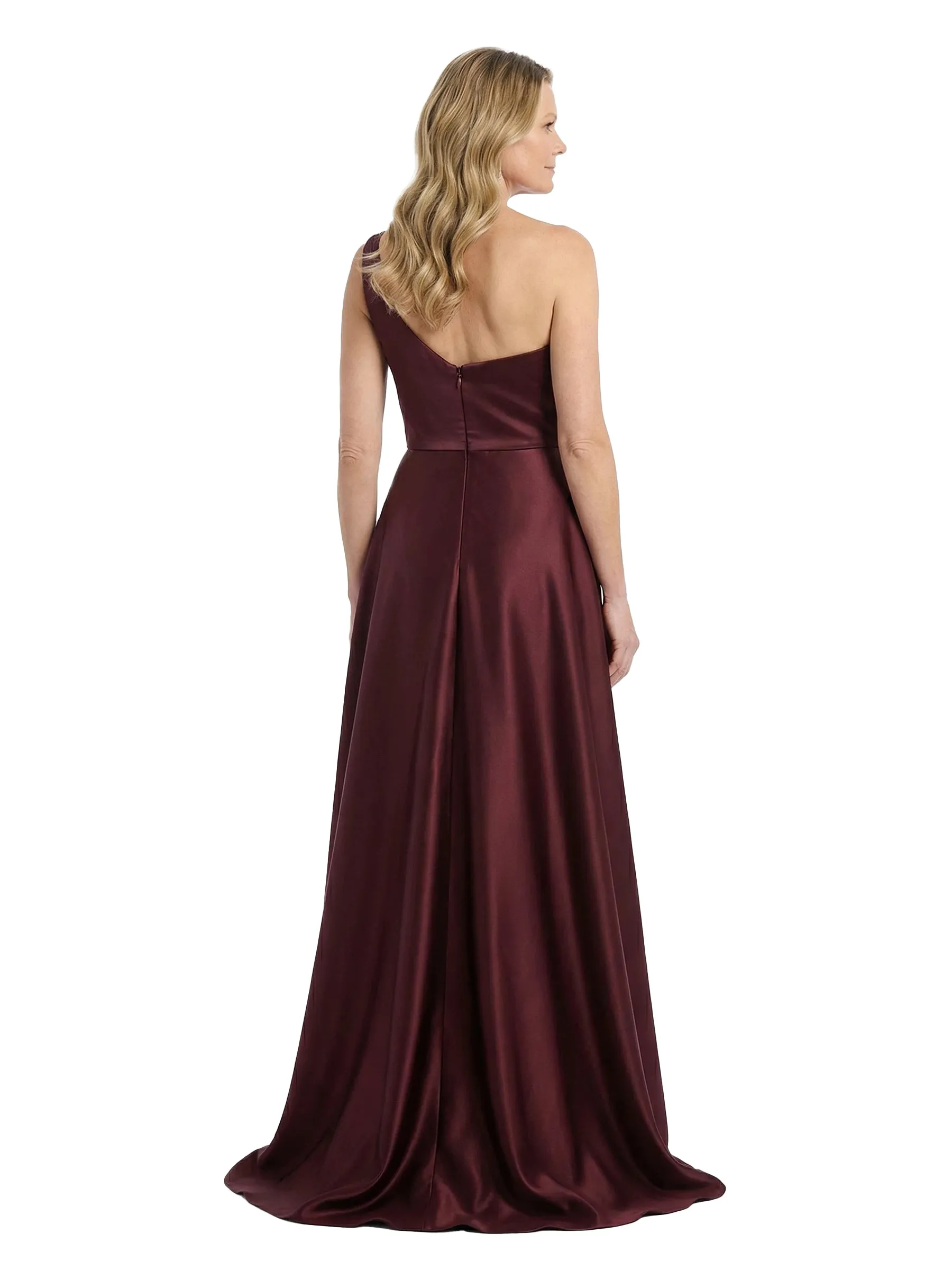 Chicsew Elegant Silky Satin One Shoulder A-Line Maxi Mother of The Groom Dress sold by ChicSew product image thumbnail 3