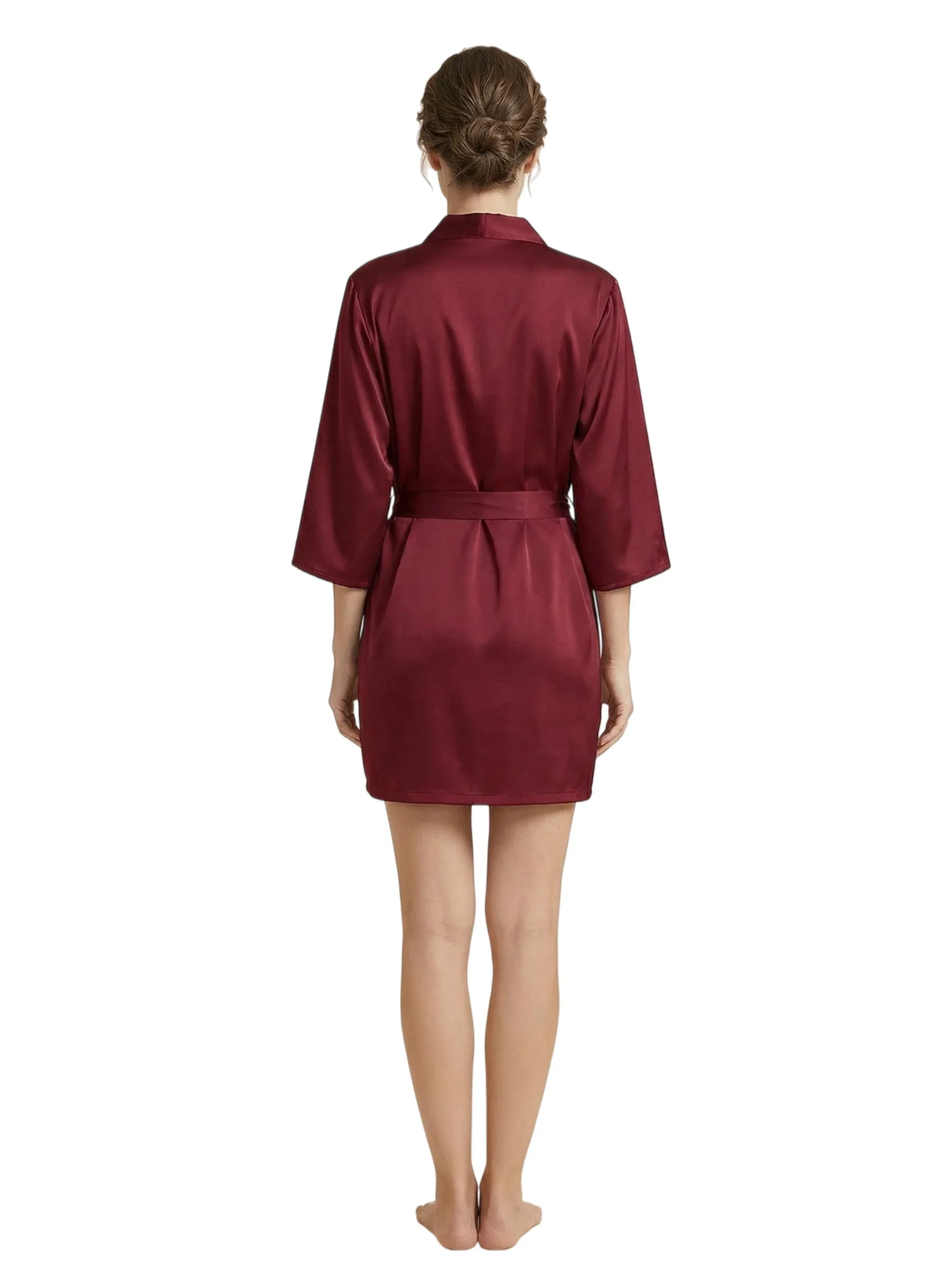 Women's V-Neck Trim Bride Bridesmaid Robes Silk Like Bridal Party Robes for Wedding Robes sold by ChicSew product image thumbnail 2