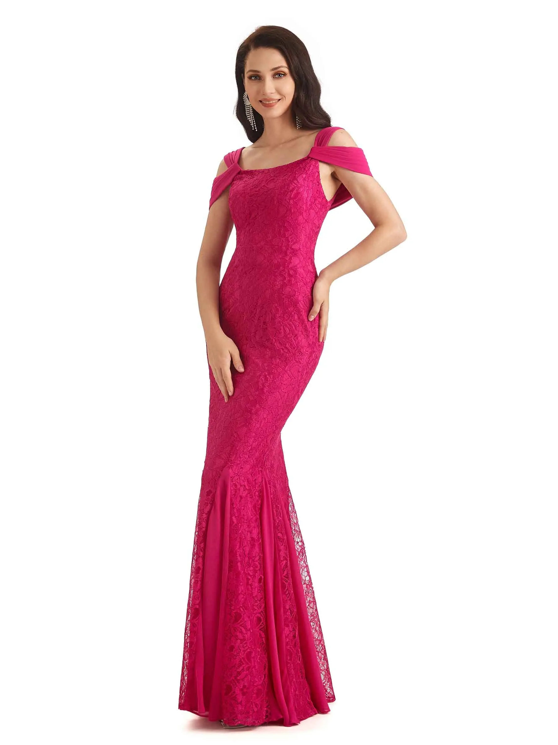 Sexy Lace Mermaid Cold Shoulder Mother of The Groom Dresses In Stock sold by ChicSew product image thumbnail 5