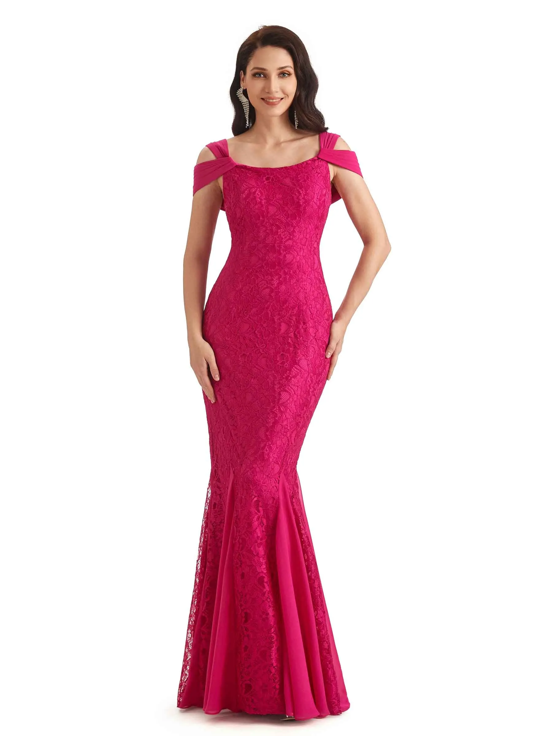 Sexy Lace Mermaid Cold Shoulder Mother of The Groom Dresses In Stock sold by ChicSew