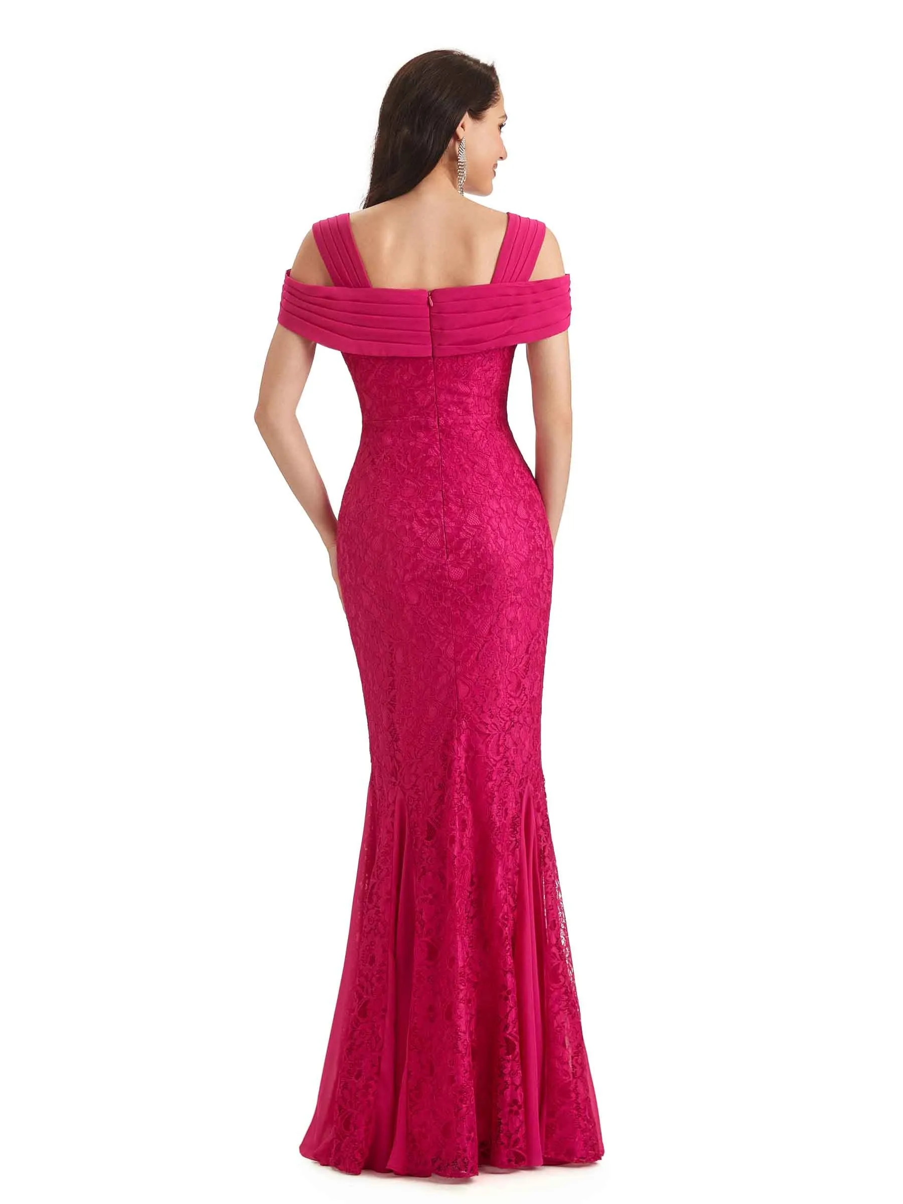 Sexy Lace Mermaid Cold Shoulder Mother of The Groom Dresses In Stock sold by ChicSew product image thumbnail 3