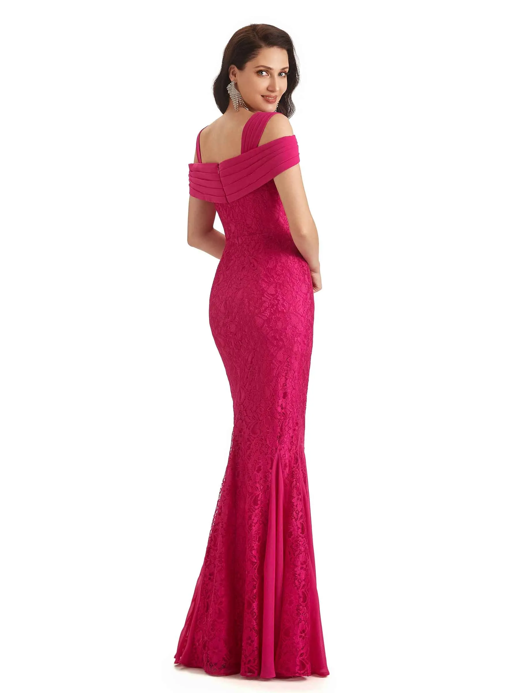 Sexy Lace Mermaid Cold Shoulder Mother of The Groom Dresses In Stock sold by ChicSew product image thumbnail 4