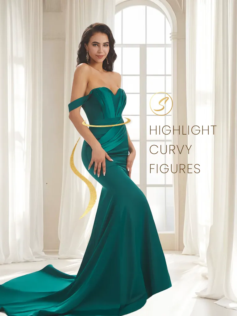 Sexy Mermaid Off The Shoulder Floor-Length Long Soft Satin Bridesmaid Dresses In Stock sold by ChicSew