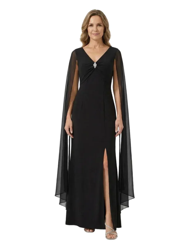 Chicsew V-Neck Long Sleeves Mermaid Side Slit Chiffon Modern Mom Of The Groom Dresses made by ChicSew