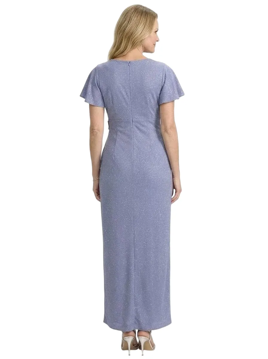 Chicsew Classy V-Neck Sheath Short Sleeves Glitter Jersey Mother Of The Groom Dress Ruched Evening Gown sold by ChicSew product image thumbnail 3