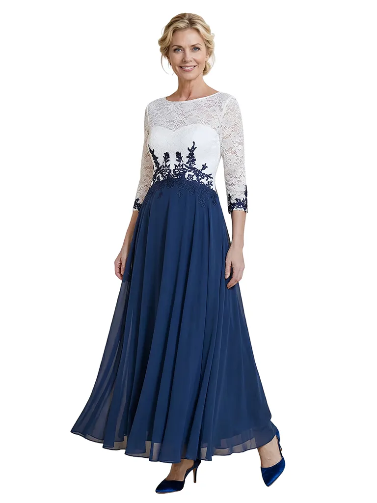 Chicsew Scoop 3/4 Sleeve Lace Applique Ankle Length Chic Mom Of The Groom Dresses sold by ChicSew