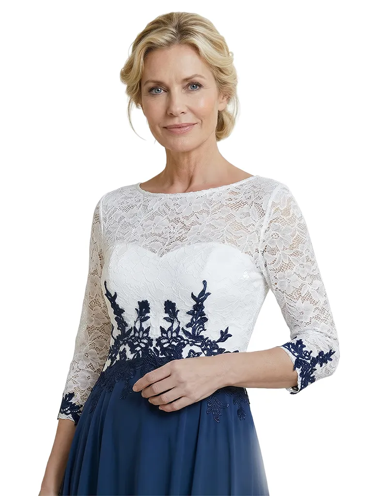Chicsew Scoop 3/4 Sleeve Lace Applique Ankle Length Chic Mom Of The Groom Dresses sold by ChicSew product image thumbnail 2