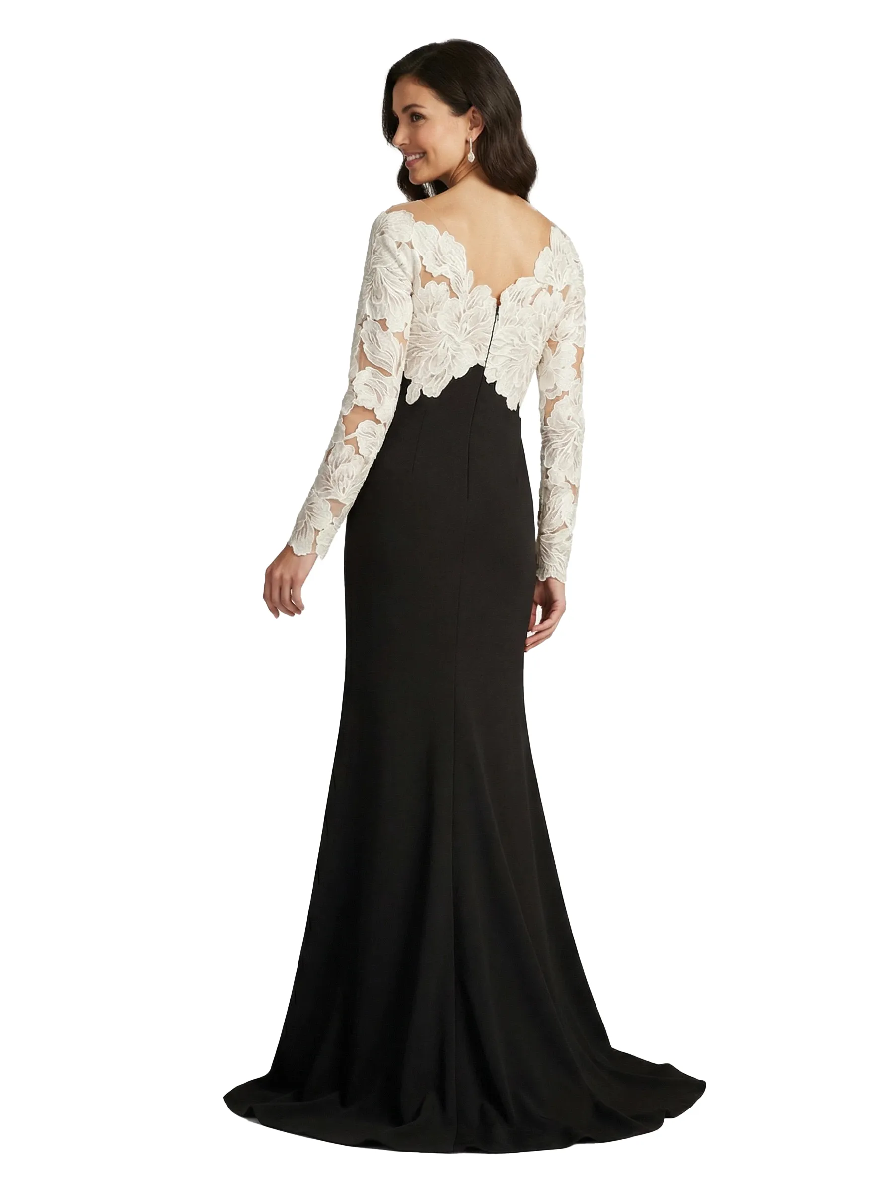 Chicsew V-Neck Long Sleeve Floral Applique Mermaid Floor Length Fancy Mother Of The Bride And Groom Dresses sold by ChicSew product image thumbnail 3
