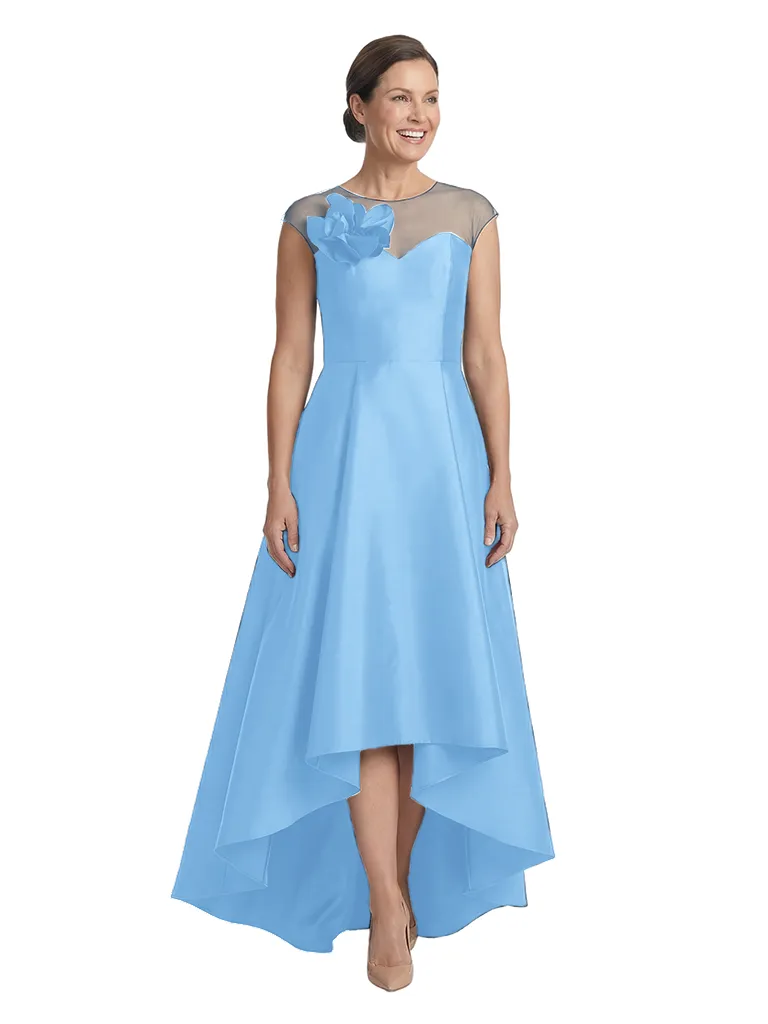 Chicsew Illusion Neckline Cap Sleeve High Low Satin Modern Mother of the Bride Dresses sold by ChicSew product image thumbnail 5