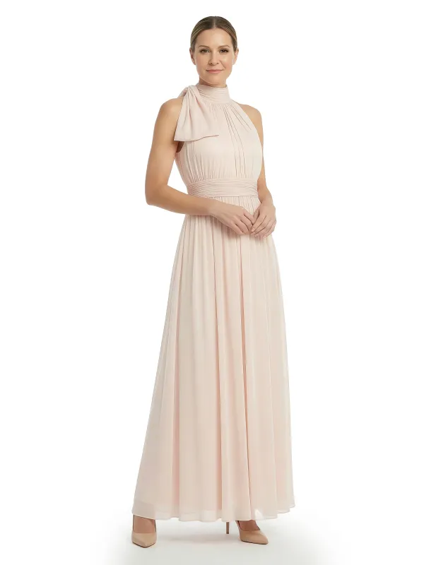 Chicsew High Neck Bow Knot Sleeveless A-Line Chiffon Modern Mom Of The Groom Dresses made by ChicSew