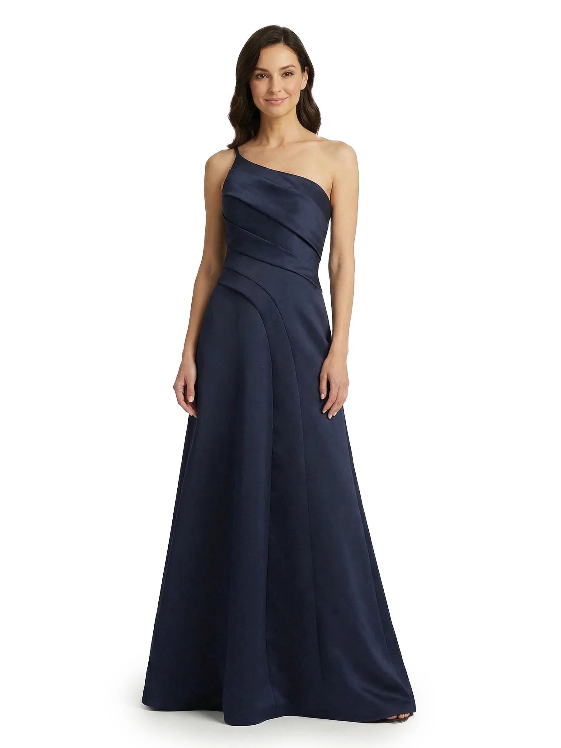 Chicsew One Shoulder Sleeveless Ruched A-Line Floor Length Satin Modern Mother of the Bride Dresses sold by ChicSew