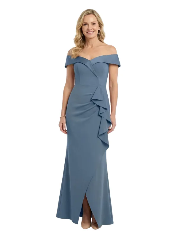 ChicSew Unique V-Neck Off Shoulder Mermaid Modern Ruffle Mother Of Groom Dress made by ChicSew