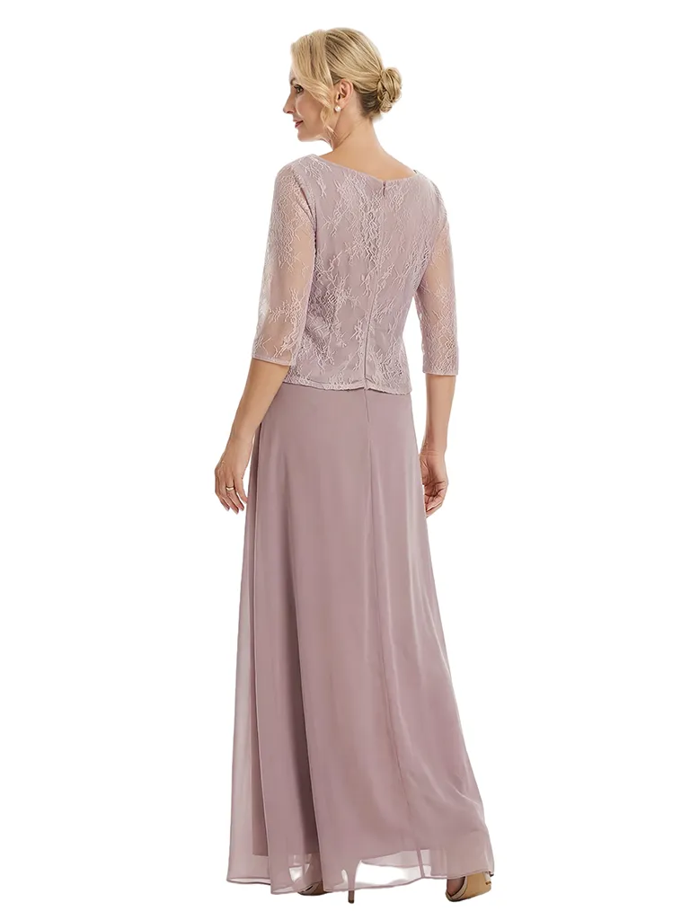 Chicsew Scoop 3/4 Sleeve Two Piece Lace Top Chiffon Modern Mom Of The Groom Dresses sold by ChicSew product image thumbnail 3