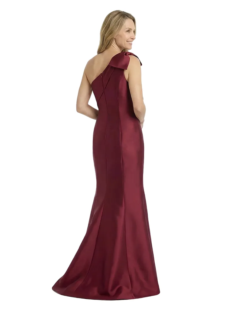 ChicSew Elegant One Shoulder Satin Mermaid Mother Of The Bride Gown With Bow sold by ChicSew product image thumbnail 3