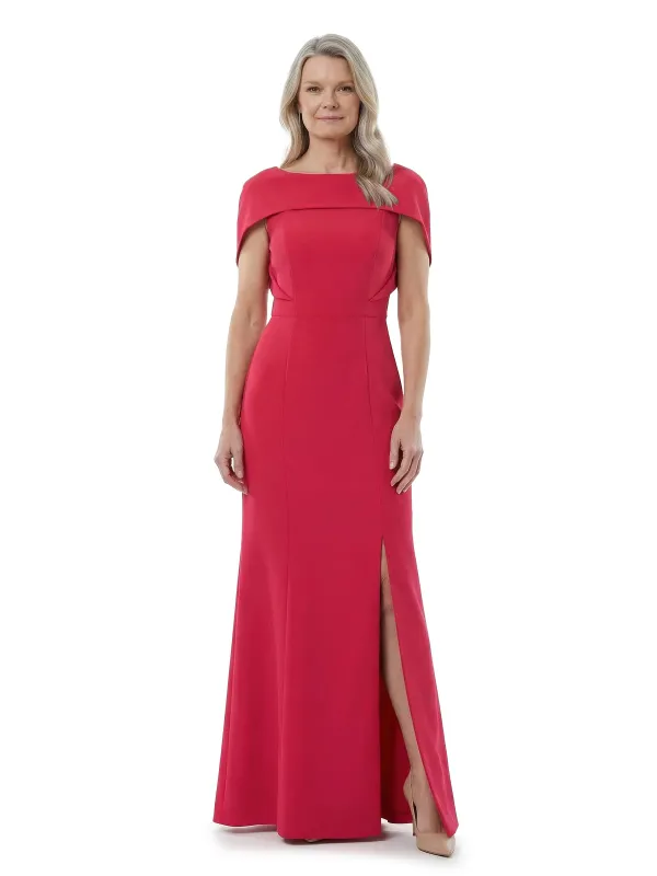 Chicsew Boat Neck Cape Sleeve Sheath Floor Length Stretch Crepe Mother of the Bride Dresses sold by ChicSew
