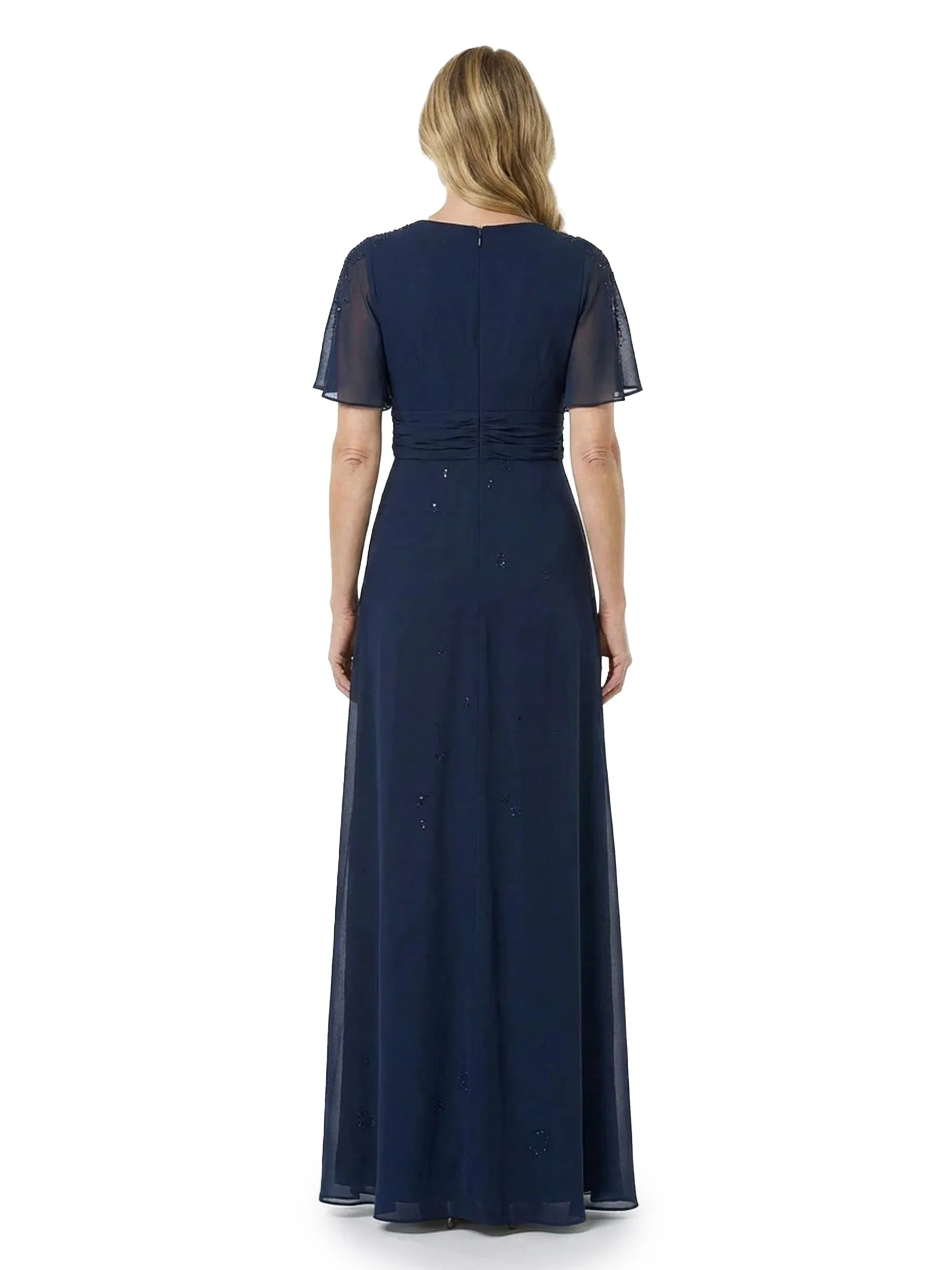 ChicSew Fancy Flutter Sleeve V-Neck Chiffon Mother Of The Bride A-Line Gown With Sequin sold by ChicSew product image thumbnail 3