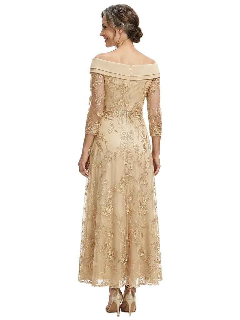 ChicSew Fancy Chiffon A-Line Lace Long Sleeves Mother Of The Groom Gown In Floor-Length sold by ChicSew product image thumbnail 3