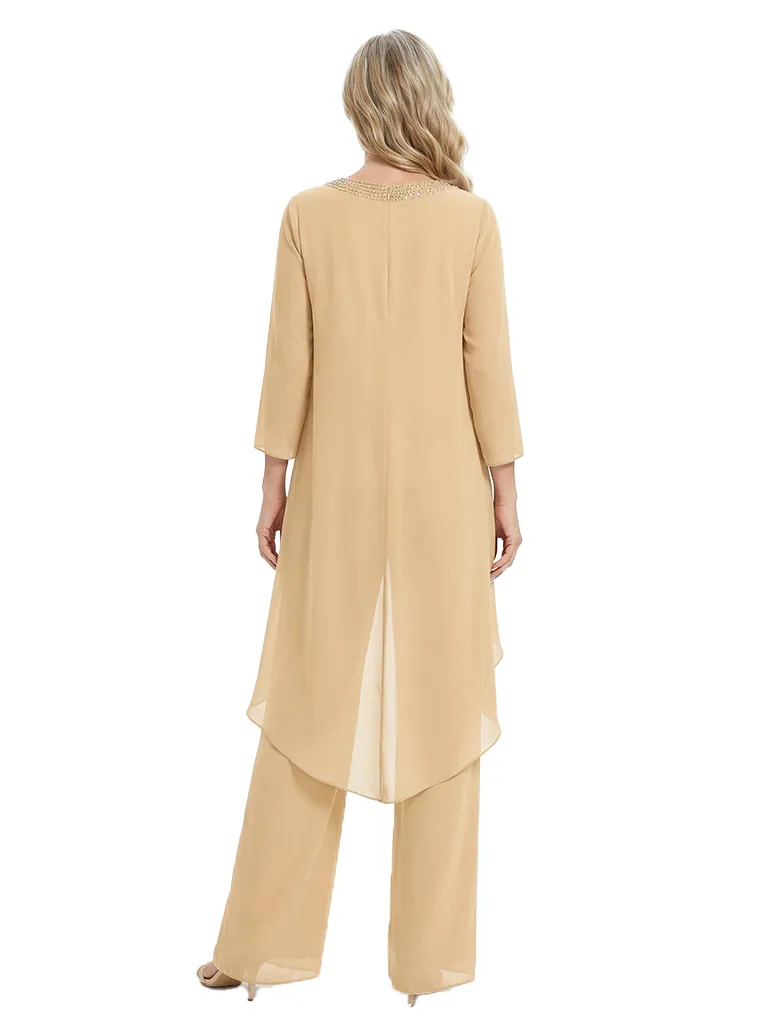 ChicSew Elegant Chiffon Long Sleeves Pant Suit For Mother Of The Bride With Jacket sold by ChicSew product image thumbnail 3