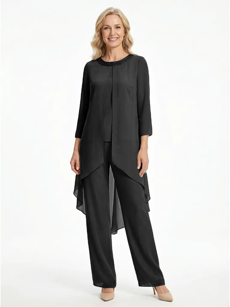ChicSew Elegant Chiffon Long Sleeves Pant Suit For Mother Of The Bride With Jacket sold by ChicSew product image thumbnail 4