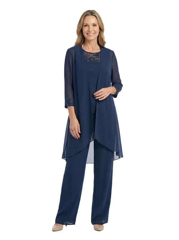 ChicSew Elegant Chiffon 3/4 Sleeves Pant Suit For Mother Of The Bride With Jacket made by ChicSew