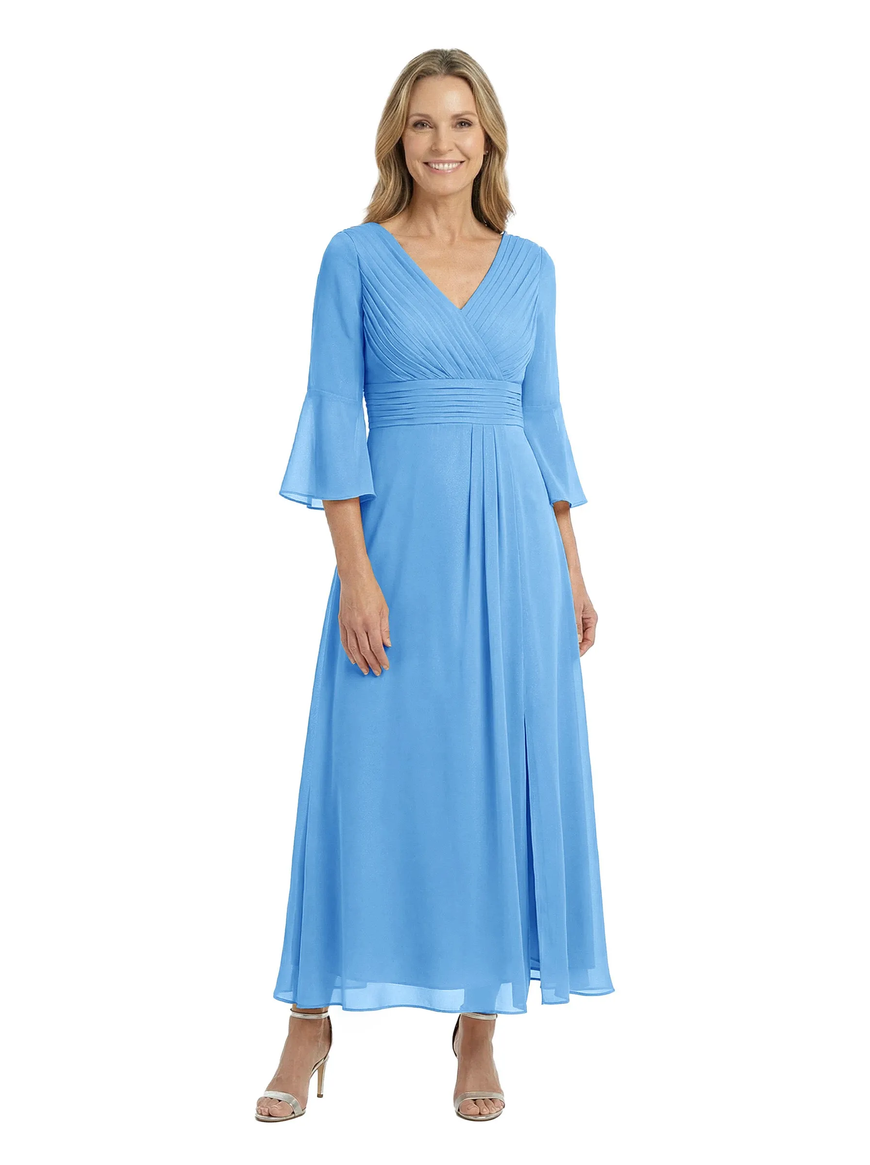 ChicSew V-Neck 3/4 Sleeves Overlay Layered Chiffon Ankle-Length Casual Mother of the Bride Dresses sold by ChicSew product image thumbnail 5