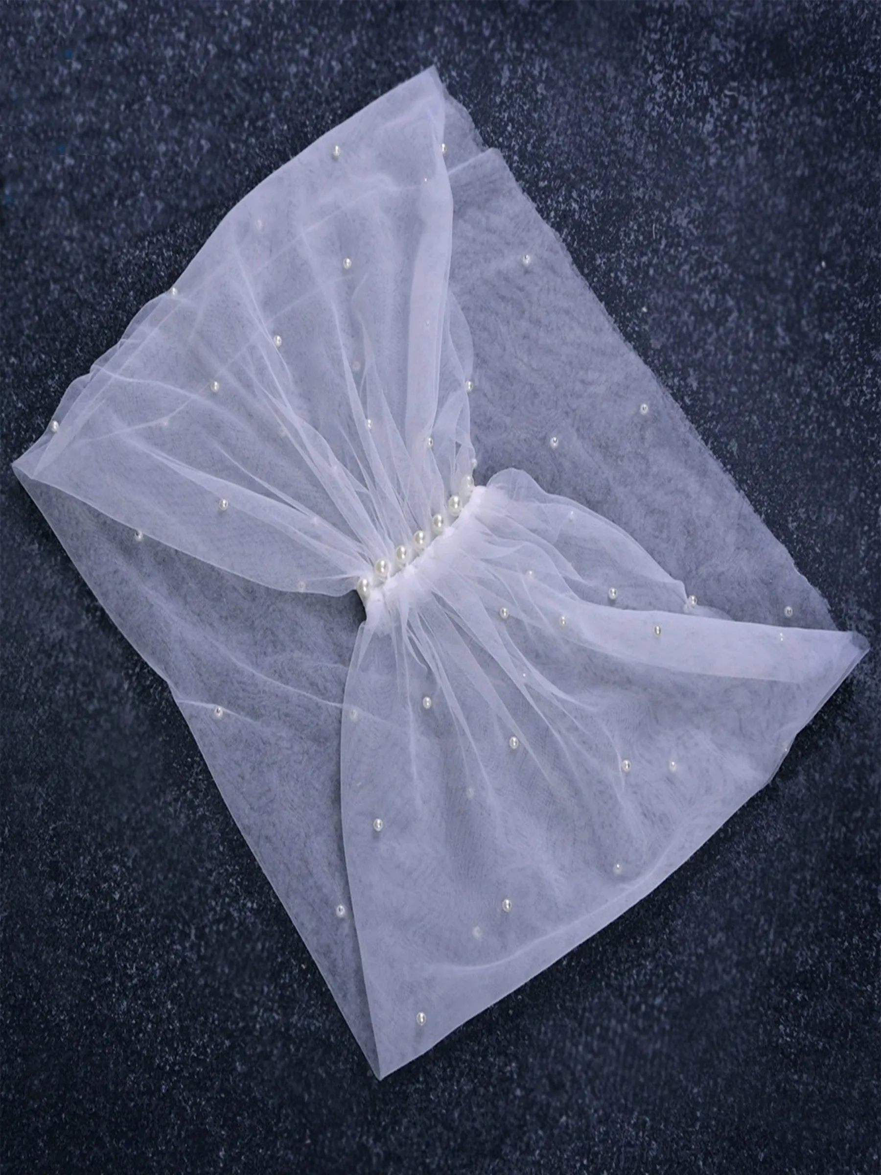 Elegant White Off the Shoulder Tulle Shawl For Woman, VG73 sold by ChicSew product image thumbnail 5