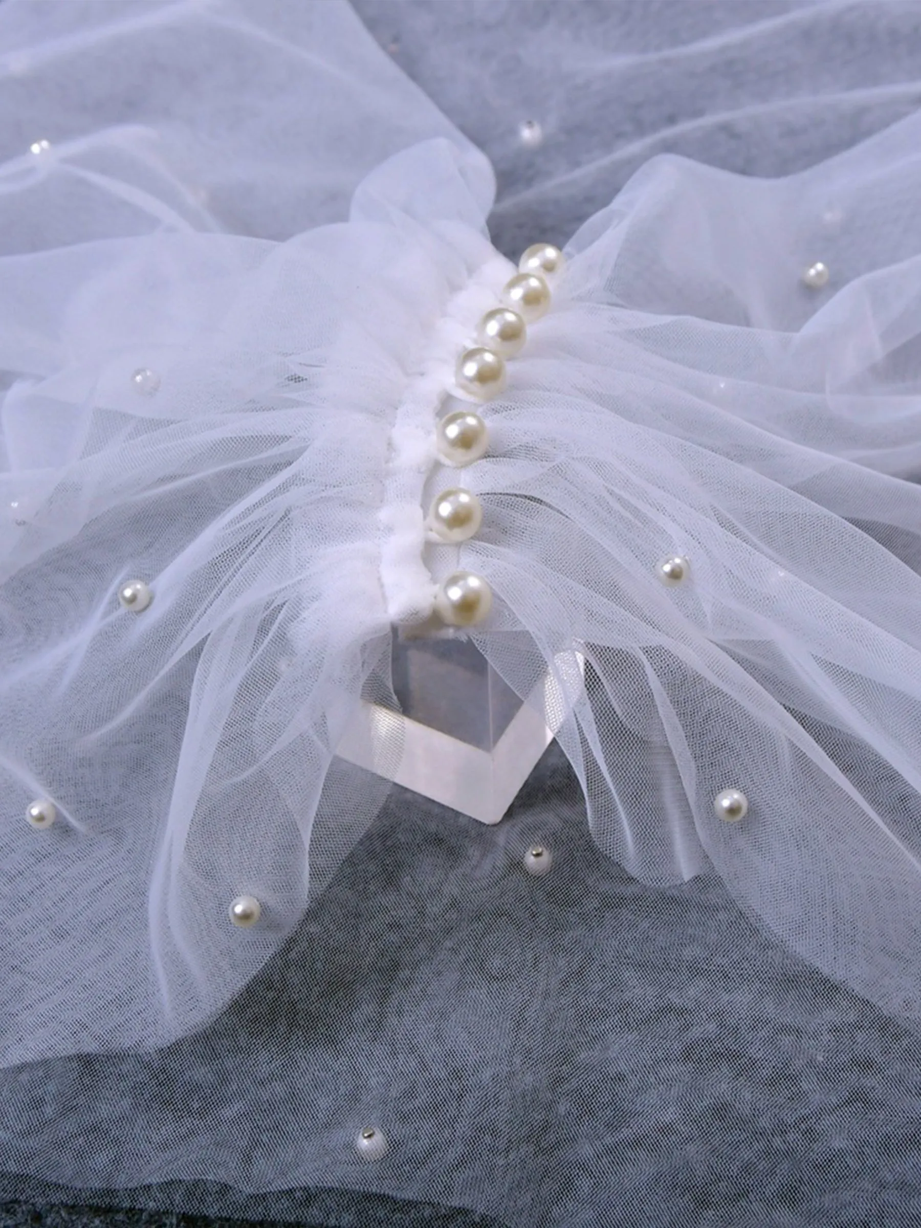 Elegant White Off the Shoulder Tulle Shawl For Woman, VG73 sold by ChicSew product image thumbnail 4