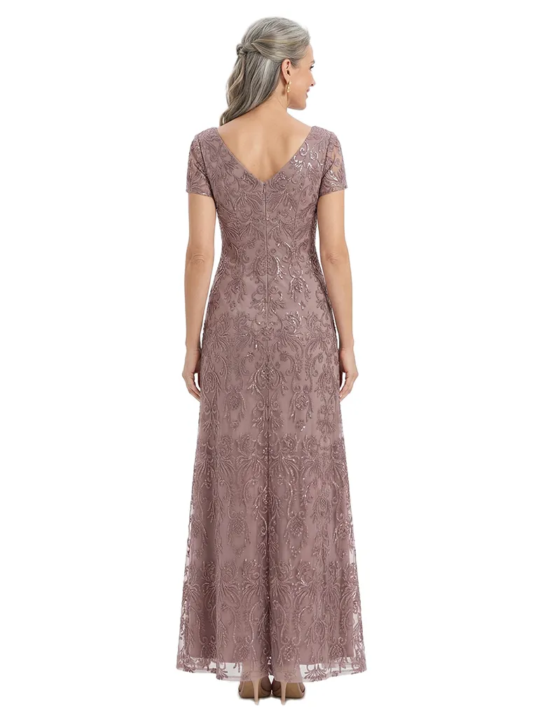 ChicSew V Neck Cap Sleeve Embroidered Lace Bodice Chiffon Formal Gown sold by ChicSew product image thumbnail 3