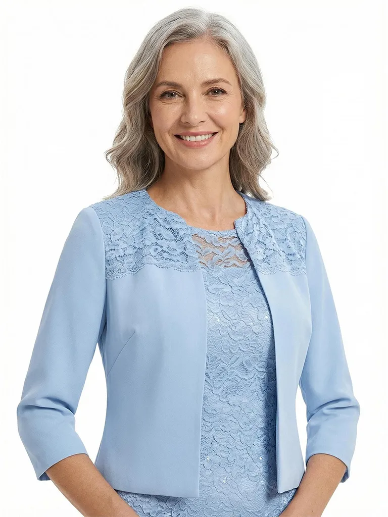 ChicSew Sophisticated Knee-Length Lace Sheath Mother Of The Bride Dresses With Chiffon Jacket sold by ChicSew product image thumbnail 2