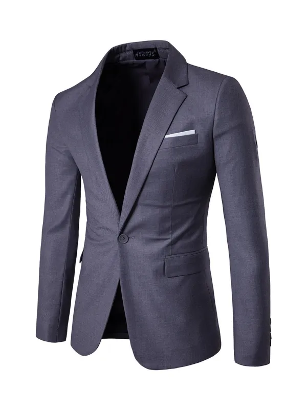 Grey Men's Casual single Piece Suit Notch Lapel Flat Tuxedos 1 piece CN521 made by ChicSew
