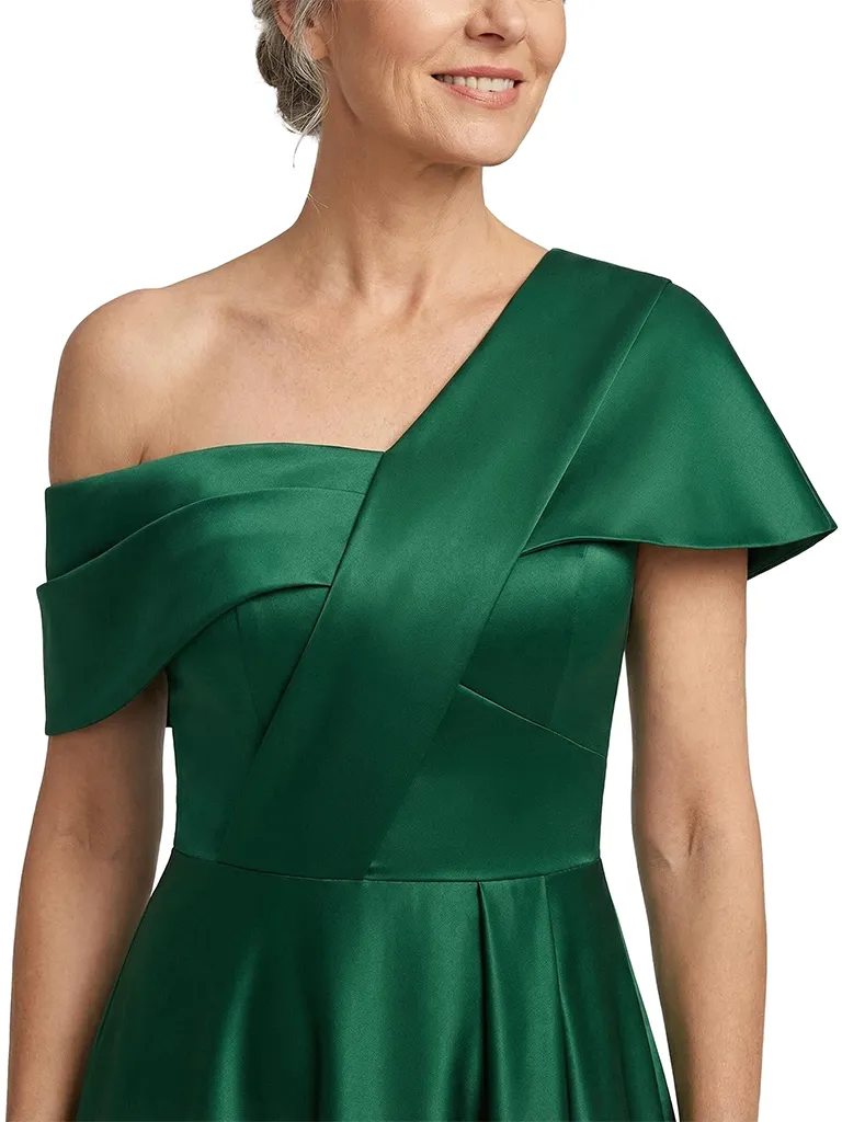 ChicSew Asymmetrical Side Slit Detail Floor Length Satin A-Line Modern Mother of the Bride Dresses sold by ChicSew product image thumbnail 2
