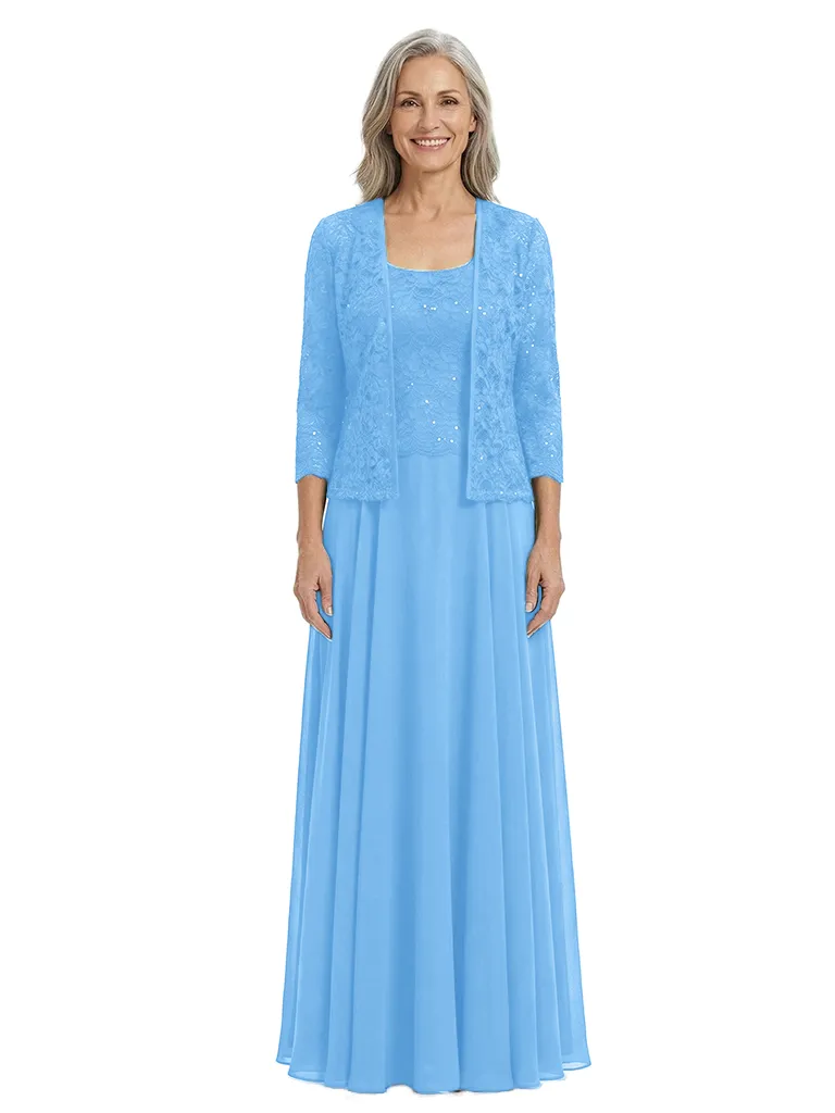 ChicSew Long Sleeve Lace Jacket Lace Beaded Long Chiffon Casual Mother Of The Bride And Groom Dresses sold by ChicSew product image thumbnail 5