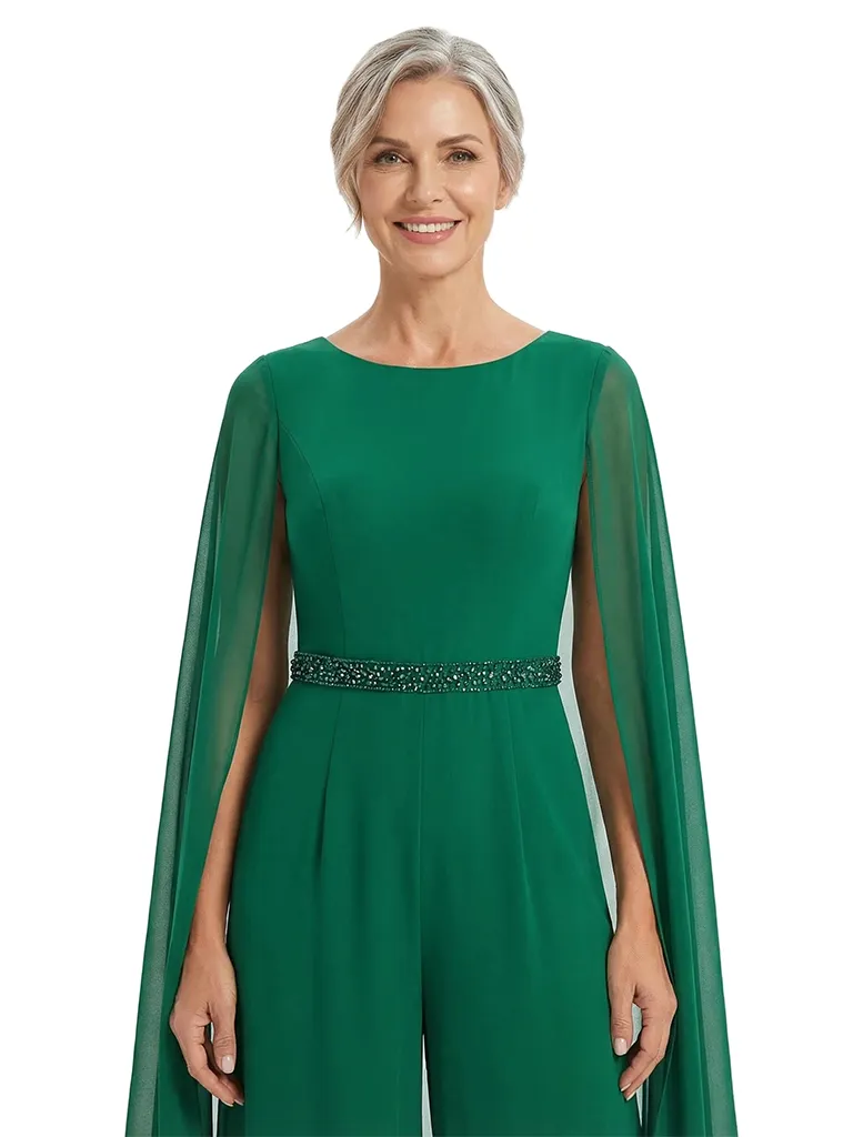 ChicSew Scoop Cape Sleeves Jumpsuit Fancy Mother of the Bride Dresses sold by ChicSew product image thumbnail 2