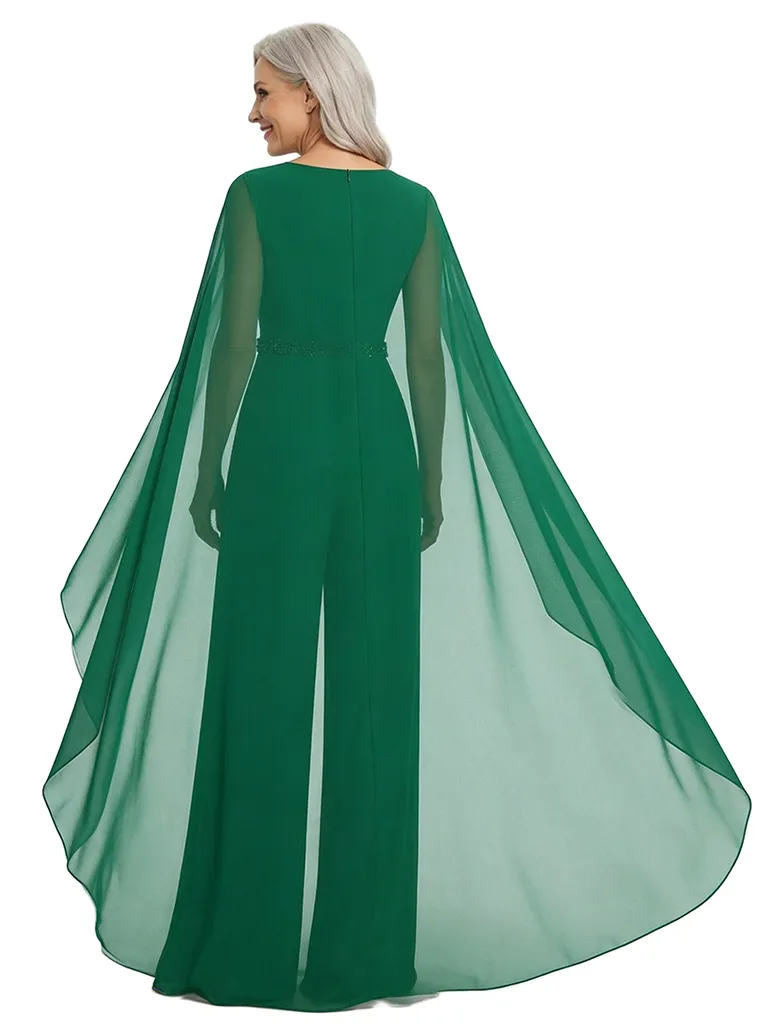 ChicSew Scoop Cape Sleeves Jumpsuit Fancy Mother of the Bride Dresses sold by ChicSew product image thumbnail 3