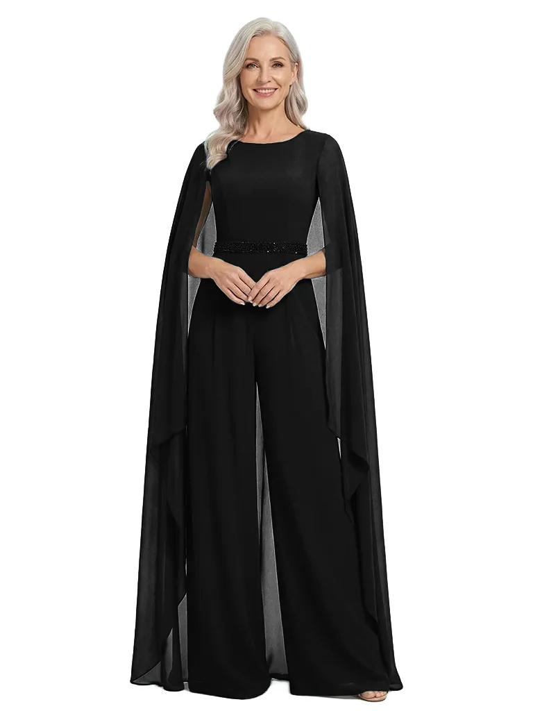ChicSew Scoop Cape Sleeves Jumpsuit Fancy Mother of the Bride Dresses sold by ChicSew product image thumbnail 4