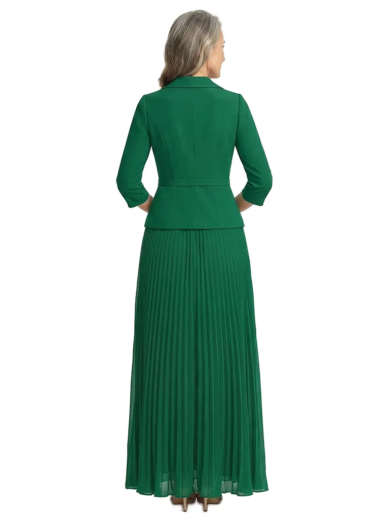 ChicSew V-Neck Long Sleeve Pleated Skirt Long Chiffon Mother Of The Bride And Groom Dresses sold by ChicSew product image thumbnail 3