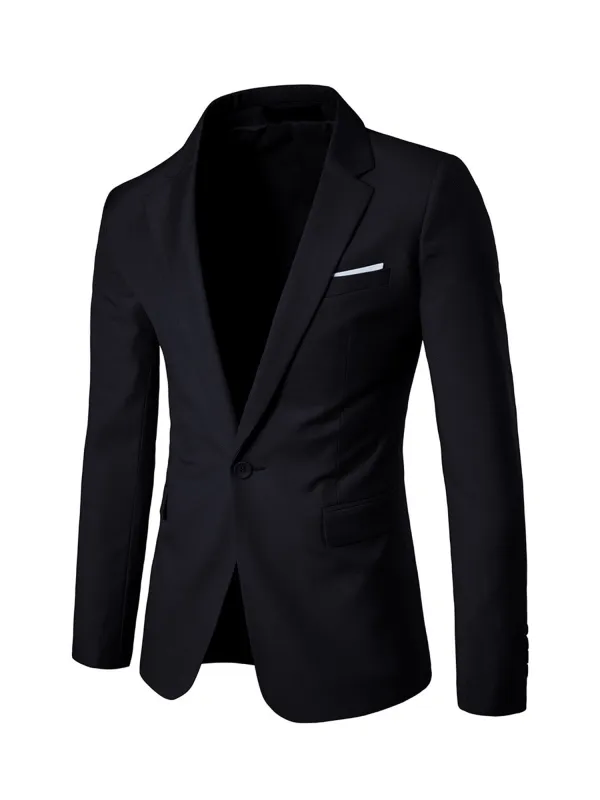 Black Men's Casual single Piece Suit Notch Lapel Flat Tuxedos CN525 made by ChicSew