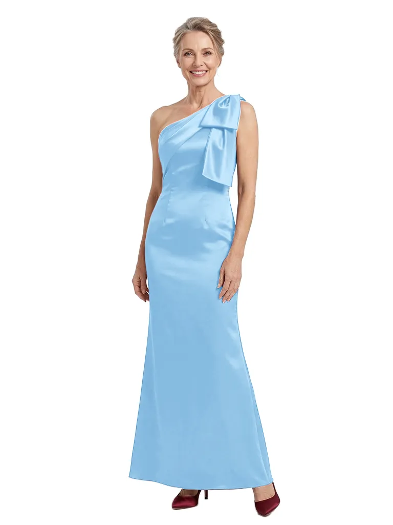 ChicSew Modern One Shoulder Satin Sheath Mother Of The Groom Gown With Unique Bow Detail sold by ChicSew product image thumbnail 5