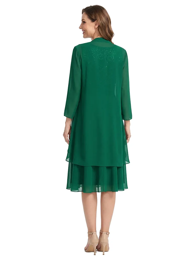 ChicSew Scoop Long Sleeve Chiffon Jacket Lace A-Line Mother Of The Bride And Groom Dresses sold by ChicSew product image thumbnail 3