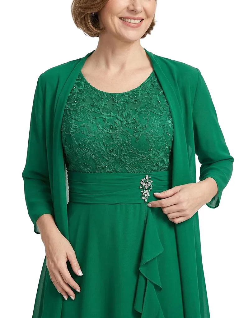 ChicSew Scoop Long Sleeve Chiffon Jacket Lace A-Line Mother Of The Bride And Groom Dresses sold by ChicSew product image thumbnail 2