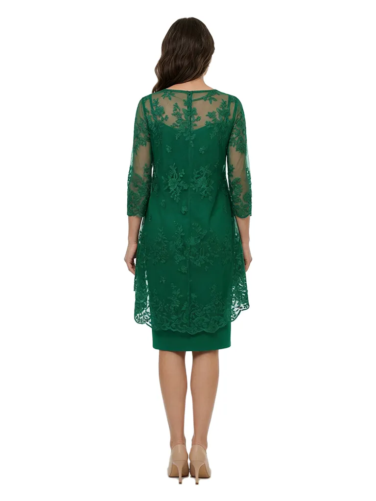 ChicSew Modern Sheath 3/4 Sleeves Chiffon Mother Of The Groom Dress With Lace Applique Knee Length sold by ChicSew product image thumbnail 3