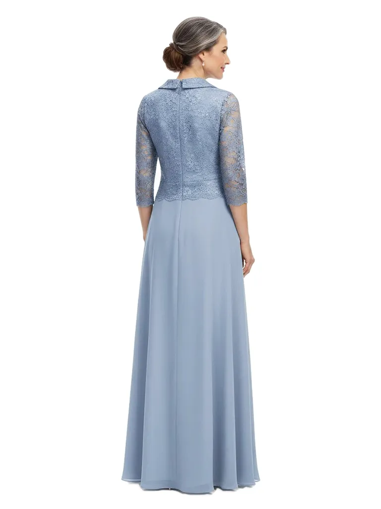 ChicSew V-Neck Long Sleeve Lace Beaded Floor Length Chiffon Elegant Mother of the Bride Dresses sold by ChicSew product image thumbnail 3