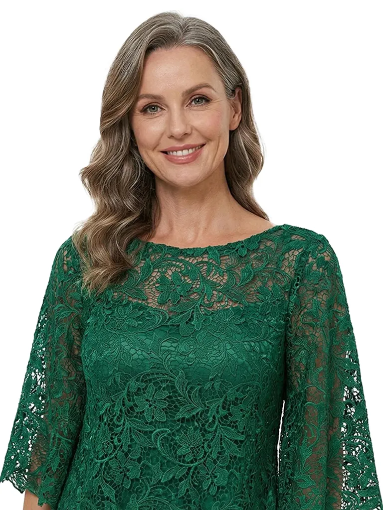 ChicSew Modern Two Piece Silky Satin Sheath Lace Bodice Mother Of The Bride Outfit sold by ChicSew product image thumbnail 2