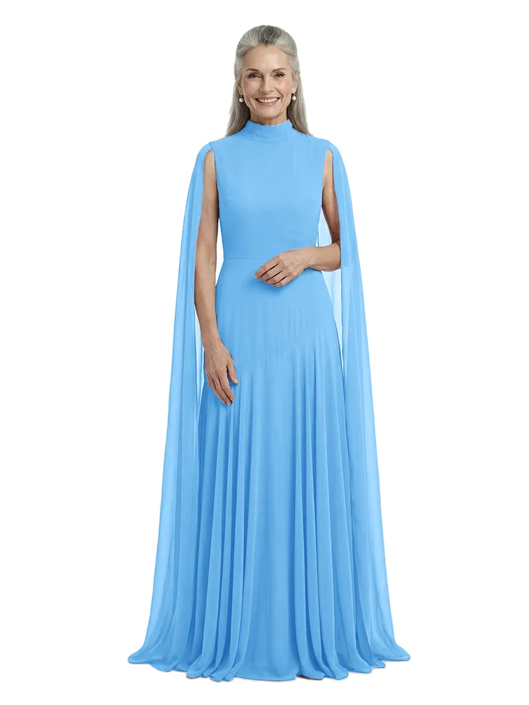 ChicSew Beautiful High-Neck A-Line Mother Of The Groom Dresses With Chiffon Cape sold by ChicSew product image thumbnail 5