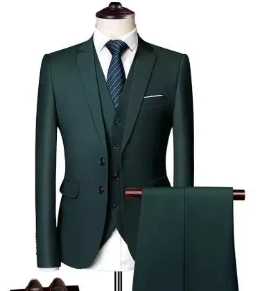 Classic 3 Piece Men's Suit with Regular Fit and Sophisticated Peak Lapel sold by ChicSew product image thumbnail 3