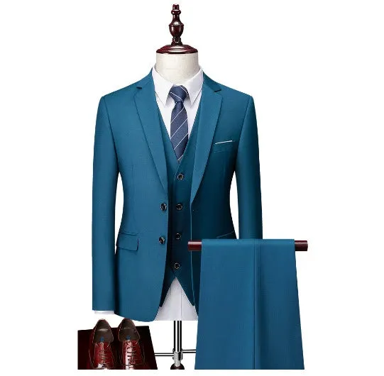 Classic 3 Piece Men's Suit with Regular Fit and Sophisticated Peak Lapel sold by ChicSew product image thumbnail 2