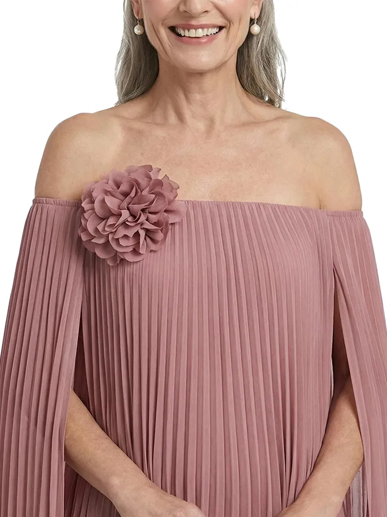 ChicSew Pleated Floral Applique Floor Length Chiffon Romantic Mom Of The Groom Dresses sold by ChicSew product image thumbnail 2